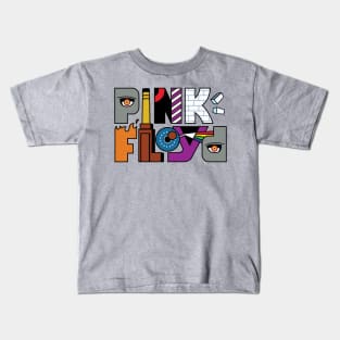Pink Floyd Albums Logo Full Color Kids T-Shirt